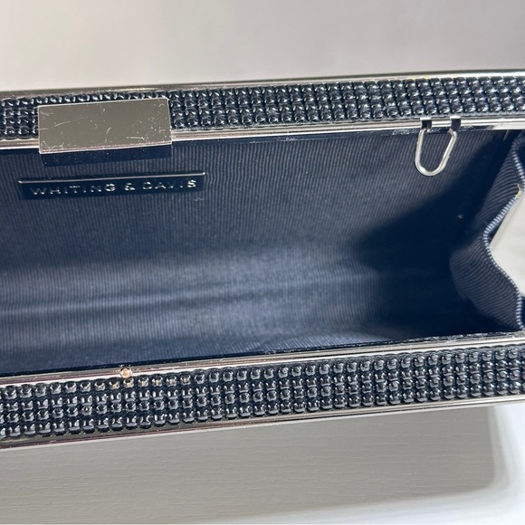 Whiting & Davis Beaded Mesh Clutch in Black/Silver - Picture 5 of 12